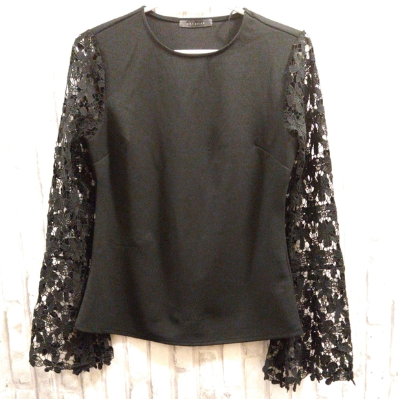 Suzy Shier Tops - Suzy Lace Sleeve Top